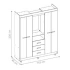 Conjunto Guarda Roupa E Cômoda Orfeu Cedro Off White