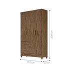 Conjunto Guarda Roupa E Cômoda Petra B Castanho Wood