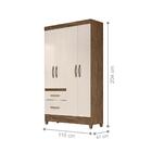Conjunto Guarda Roupa E Cômoda Petra Castanho Wood Baunilha