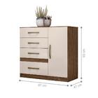 Conjunto Guarda Roupa E Cômoda Petra Castanho Wood Baunilha