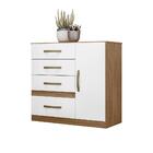 Conjunto Guarda Roupa E Cômoda Portofino Naturale Branco