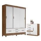 Conjunto Guarda Roupa E Cômoda Portofino Naturale Branco
