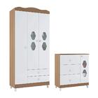 Conjunto Guarda-roupa E Cômoda Santana Branco Almendra