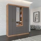 Conjunto Guarda Roupa E Cômoda Sapateira Beaumont Atacama Gra