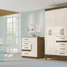 Conjunto Guarda Roupa E Cômoda Seicheles Castanho Wood Avelã