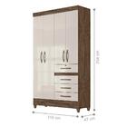 Conjunto Guarda Roupa E Cômoda Seicheles Castanho Wood Avelã