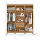 Conjunto Guarda Roupa E Cômoda Sintra Nature Titanium