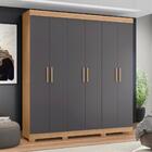 Conjunto Guarda Roupa E Cômoda Sintra Nature Titanium