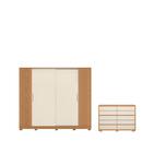 Conjunto Guarda Roupa E Cômoda Smart Freijó Off White