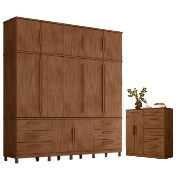 Conjunto Guarda Roupa E Cômoda Tess Avelã