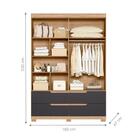 Conjunto Guarda Roupa E Cômoda Tijuana Nature Titanium