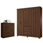 Conjunto Guarda Roupa E Cômoda West Cedro