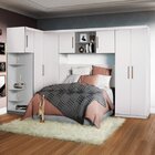 Conjunto Guarda Roupa Modulado Canto Casal E Cabeceira 5 Peça