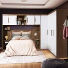 Conjunto Guarda Roupa Modulado Canto Casal E Cabeceira 6 Peça