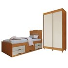 Conjunto Guarda-roupa Solteiro 2 Portas De Correr 2 Gavetas P