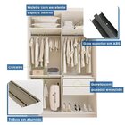 Conjunto Guarda Roupa Solteiro Premium 138cm 2 Portas E Cômod