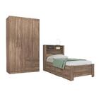 Conjunto Guarda Roupas 4 Portas E Cama Com Gavetas Maia Ataca