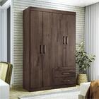 Conjunto Guarda Roupas 4 Portas E Cômoda Maia Ebano