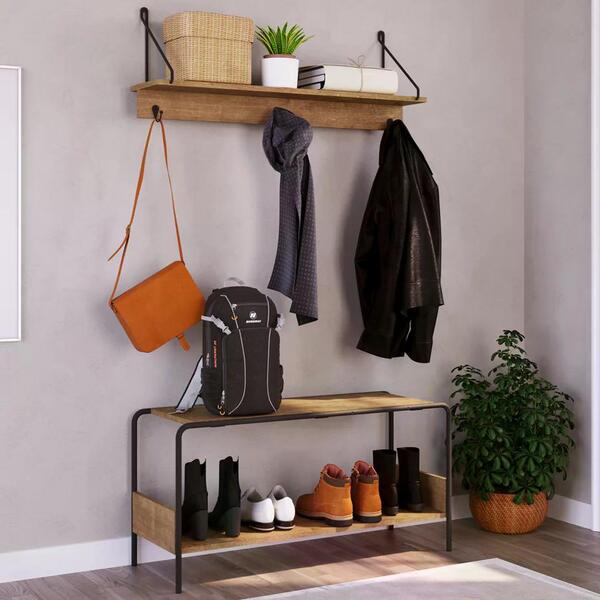 Conjunto Hall De Entrada Banco E Prateleira 27896 Linha Tube