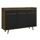 Conjunto Home Atlanta Com Luz De Led E Buffet Quartzo Preto F