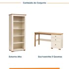 Conjunto Home Office 1 Mesa 150cm 3 Gavetas 1 Estante Para Li