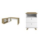 Conjunto Home Office 2 Peças 1 Escrivaninha Em L Smart Com 1