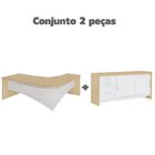 Conjunto Home Office 2 Peças Com Mesa Diretor Em L E Balcão E