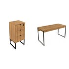 Conjunto Home Office 2 Peças Com Mesa Para Escritório 1 Gavet