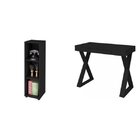 Conjunto Home Office 2 Peças Escrivaninha Com Estante 3 Nicho