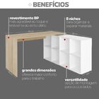 Conjunto Home Office 2 Peças Escrivaninha Em L Com Balcão Bai