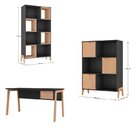 Conjunto Home Office 3 Peças 1 Escrivaninha 136cm Pés Em Made