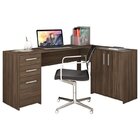 Conjunto Home Office 3 Peças 1 Mesa Em L 2 Gavetas 3 Portas 2