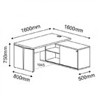 Conjunto Home Office 3 Peças 1 Mesa Em L Tamburato 1 Gaveteir