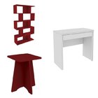 Conjunto Home Office 3 Peças Com 1 Escrivaninha, 1 Estante 5