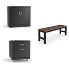 Conjunto Home Office 3 Peças Com Armário Baixo, Gaveteiro E B