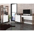 Conjunto Home Office 3 Peças Escrivaninha Armário E Gaveteiro