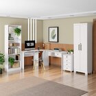 Conjunto Home Office 4 Peças 1 Estante 1 Gaveteiro 1 Mesa Em