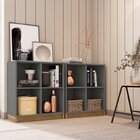 Conjunto Home Office Com 2 Estantes Para Livros 4 Nichos Cubi