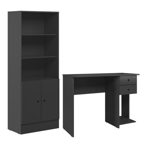 Conjunto Home Office Com Armário 2 Portas E Mesa Escrivaninha