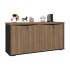 Conjunto Home Office Completo Áustria Nogal Preto