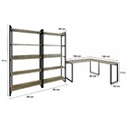 Conjunto Home Office Estilo Industrial 3 Peças Rush Carvalho