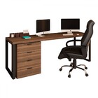 Conjunto Home Office Mesa 190 Cm Gaveteiro E Cadeira Presiden