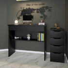 Conjunto Home Office Mesa E Gaveteiro Com 4 Gavetas - Preto