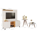 Conjunto Home Para Tv Mesa Centro Lateral Grecia Branco Madei