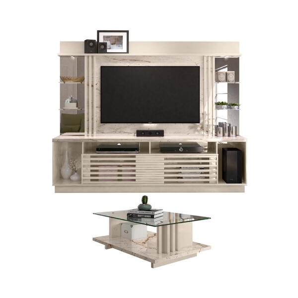 Conjunto Home Theater E Mesa De Centro Valencia Calacata Off-