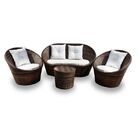 Conjunto Ibiza - 2 Poltronas + 1 Sofá + 1 Mesa Redonda - Duna