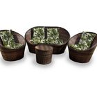 Conjunto Ibiza - 2 Poltronas + 1 Sofá + 1 Mesa Redonda - Zimb