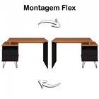 Conjunto Industrial 2 Peças Com Escrivaninha 2 Gavetas E Esta