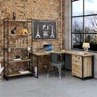 Conjunto Industrial 3 Peças 1 Escrivaninha Em L 1 Estante E 1