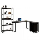 Conjunto Industrial 3 Peças 1 Escrivaninha Em L 1 Estante E 1